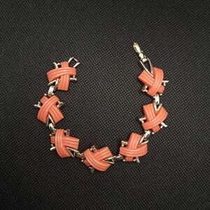 Vintage Marcel Boucher Marboux Braided Coral Pink Bracelet